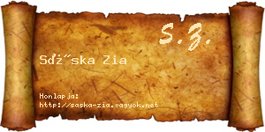 Sáska Zia névjegykártya